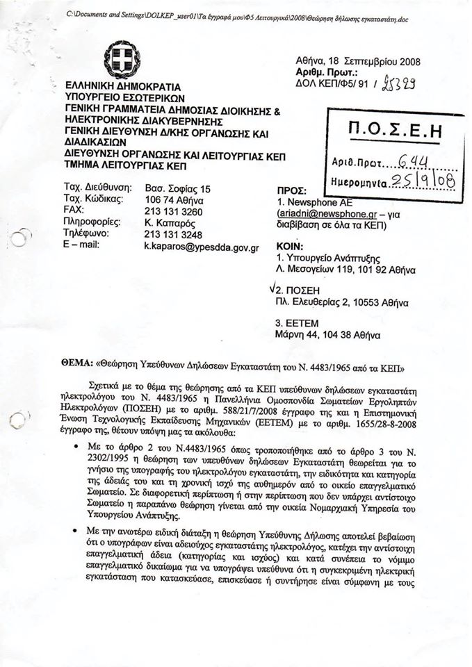 Απαγόρευση θεώρησης των ΥΔΕ